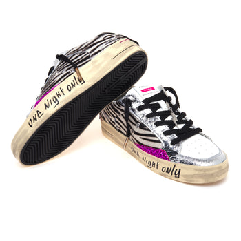 Sneaker Crime London Sk8 Deluxe in cavallino zebrato e pelle - 4