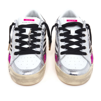 Sneaker Crime London Sk8 Deluxe in cavallino zebrato e pelle - 5