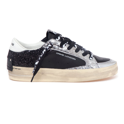 Sneaker Crime London Sk8 Deluxe in pelle e glitter