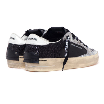 Sneaker Crime London Sk8 Deluxe in pelle e glitter - 3