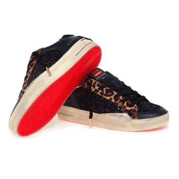 Sneaker Crime London Sk8 Deluxe in pelle e glitter - 4
