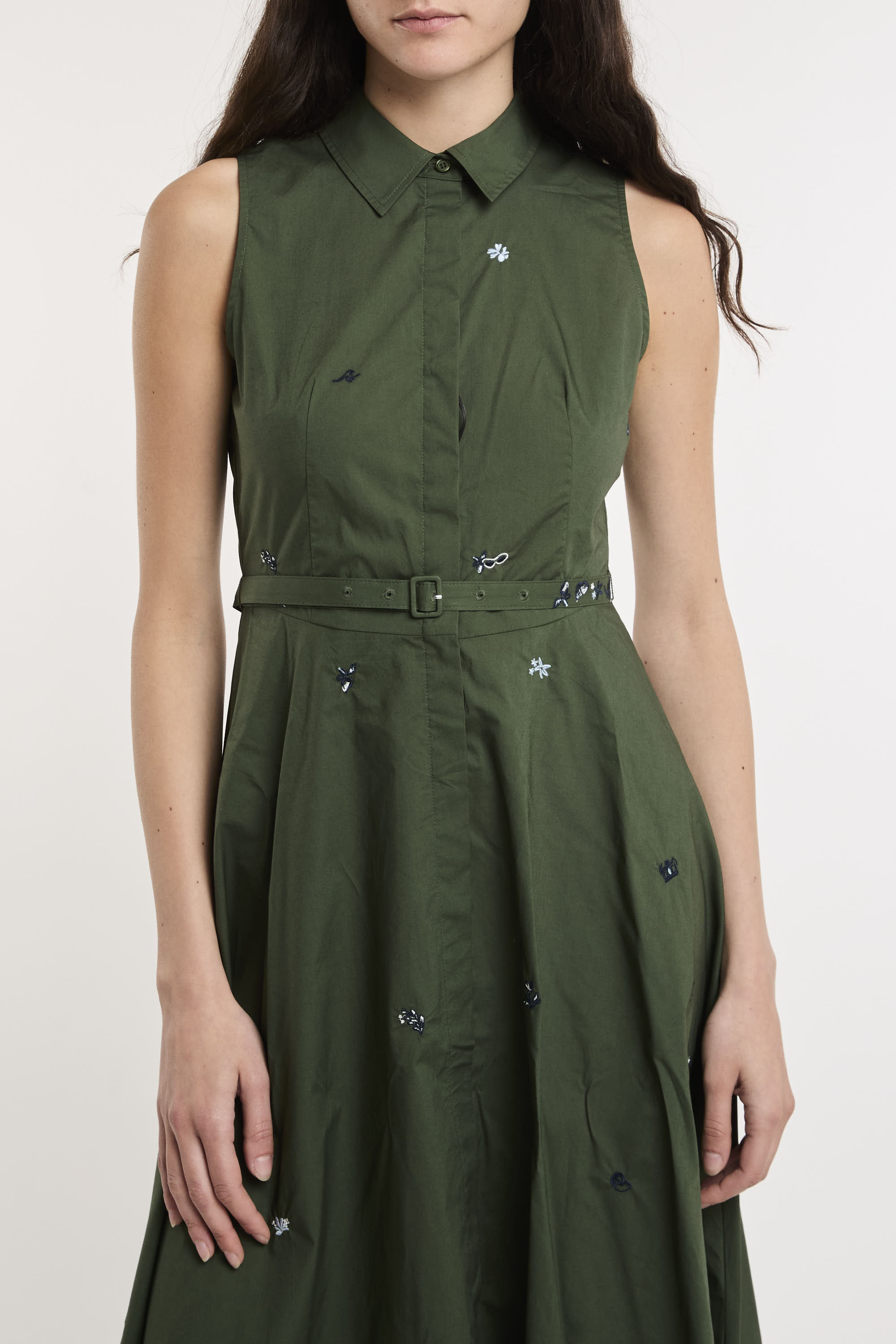 Marella, abito chemisier Ensign in cotone con ricami