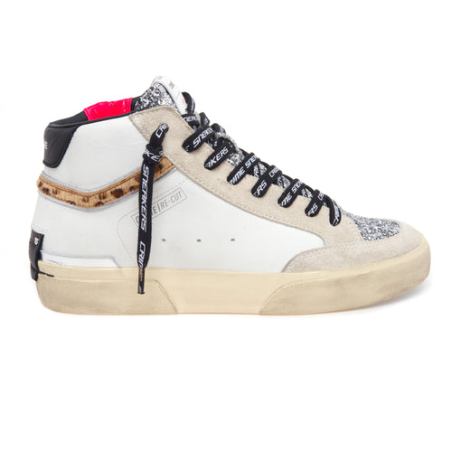 Sneaker Crime London Sk8 Recut High in pelle e glitter