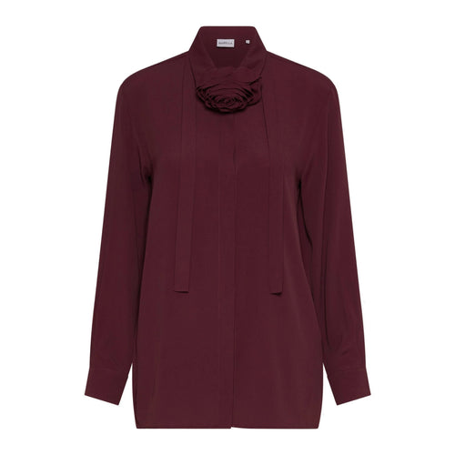 Camicia Marella "Cabiria" in crepes misto seta con fiore