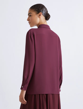 Camicia Marella "Cabiria" in crepes misto seta con fiore - 3