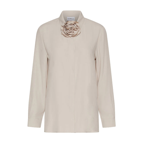 Camicia Marella "Cabiria" in crepes misto seta con fiore