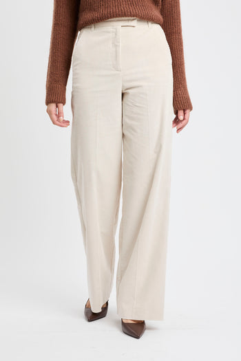 Pantalone a palazzo Marella "Susina" in velluto - 3