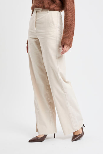 Pantalone a palazzo Marella "Susina" in velluto - 4