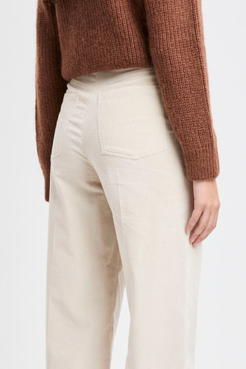 Pantalone a palazzo Marella "Susina" in velluto - 6