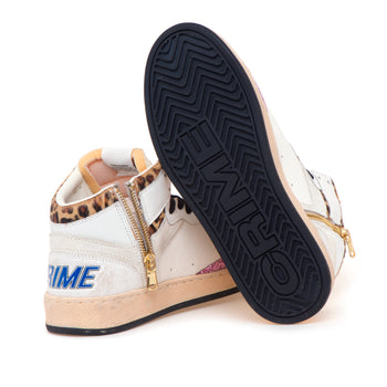 Sneaker Crime London "Chelasea Hi" in pelle  BIANCO - 4