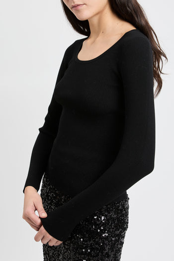 Maglia manica lunga a costine sottili Marella "Dilly" in misto viscosa - 3