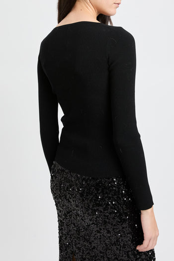 Maglia manica lunga a costine sottili Marella "Dilly" in misto viscosa - 5