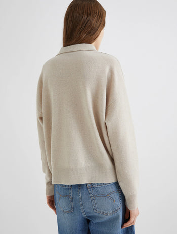 Maglia a polo Marella "Caviale" in lana misto cashmere con intarsi - 3