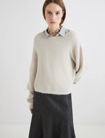 Maglia girocollo Marella "Tania" in alpaca stretch - 4