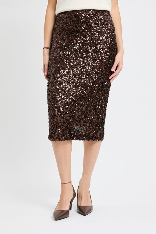 Gonna longuette Marella "Rennes" in jersey elasticizzato con paillettes