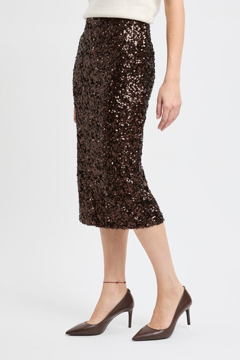 Gonna longuette Marella "Rennes" in jersey elasticizzato con paillettes - 3