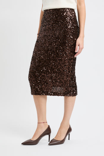 Gonna longuette Marella "Rennes" in jersey elasticizzato con paillettes - 5