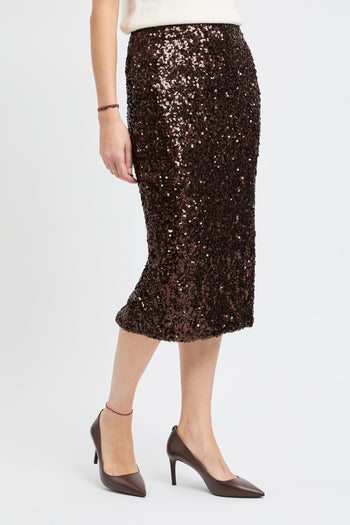 Gonna longuette Marella "Rennes" in jersey elasticizzato con paillettes - 6