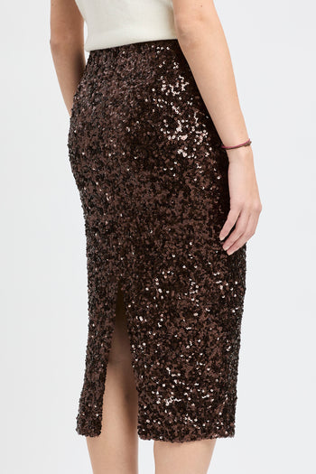 Gonna longuette Marella "Rennes" in jersey elasticizzato con paillettes - 7