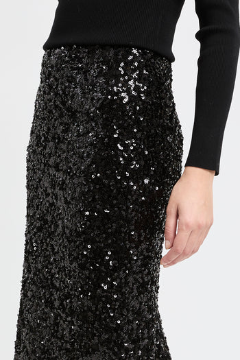 Gonna longuette Marella "Rennes" in jersey elasticizzato con paillettes - 3