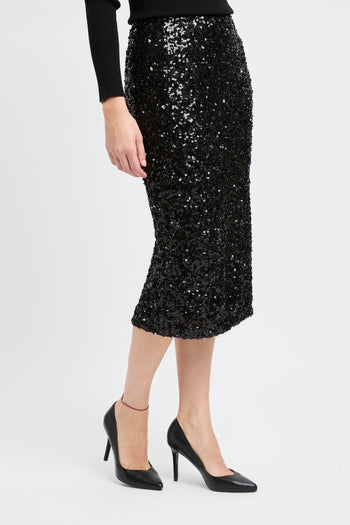 Gonna longuette Marella "Rennes" in jersey elasticizzato con paillettes - 4