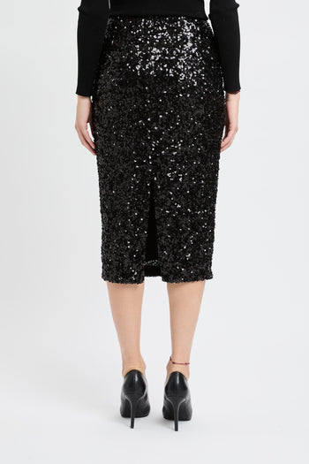 Gonna longuette Marella "Rennes" in jersey elasticizzato con paillettes - 5