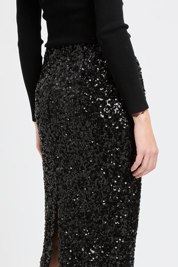 Gonna longuette Marella "Rennes" in jersey elasticizzato con paillettes - 6