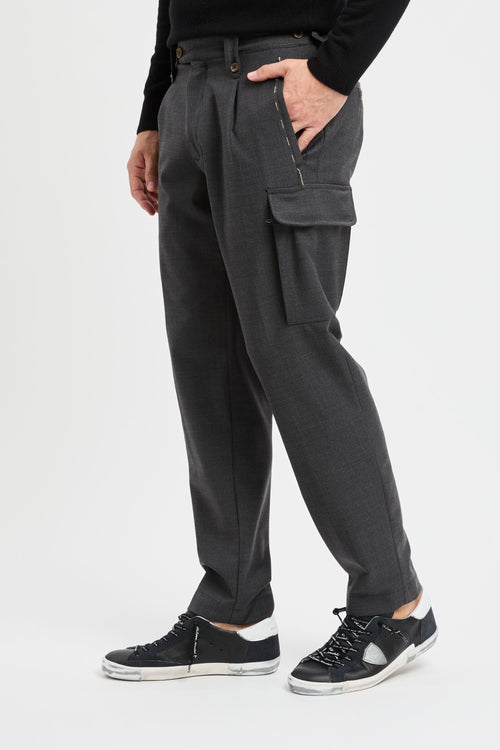 Pantalone cargo sartoriale Myths in misto lana