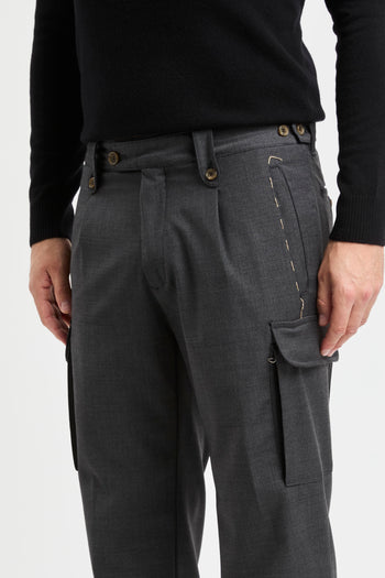 Pantalone cargo sartoriale Myths in misto lana - 6