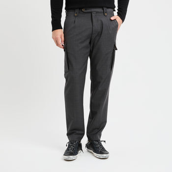 Pantalone cargo sartoriale Myths in misto lana - 7