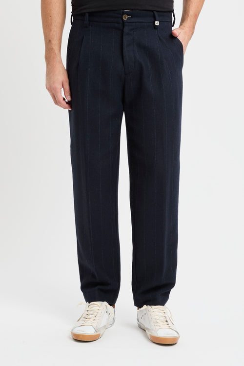 Pantalone sartoriale over Myths in misto lana gessato