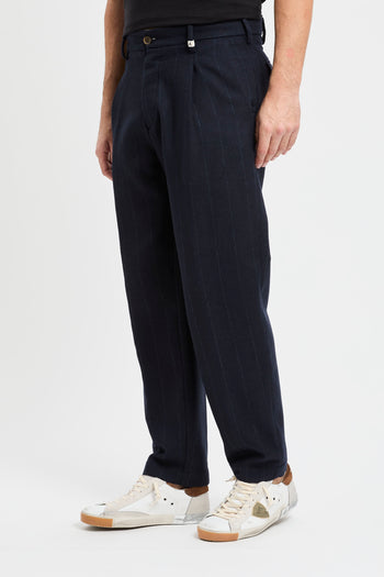 Pantalone sartoriale over Myths in misto lana gessato - 3
