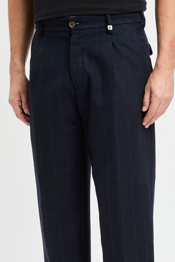 Pantalone sartoriale over Myths in misto lana gessato - 4