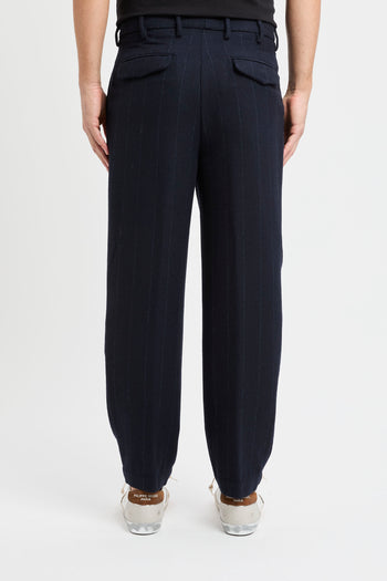 Pantalone sartoriale over Myths in misto lana gessato - 5