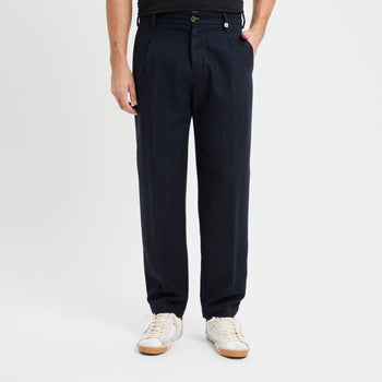 Pantalone sartoriale over Myths in misto lana gessato - 7