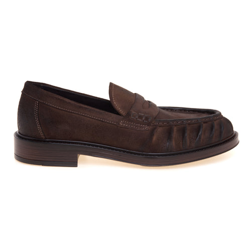 Mocassino penny Pawelk's in camoscio anticato con arricciature - 1