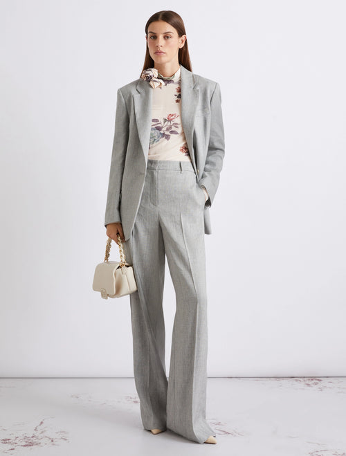 Blazer Marella in grisaglia di misto lino stretch (Mod. MLLUGGIOSO)