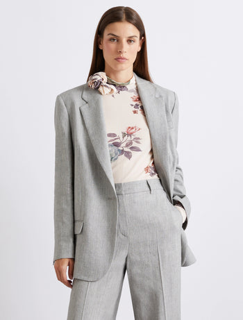 Blazer Marella in grisaglia di misto lino stretch (Mod. MLLUGGIOSO) - 4