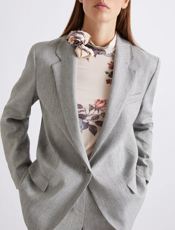 Blazer Marella in grisaglia di misto lino stretch (Mod. MLLUGGIOSO) - 5