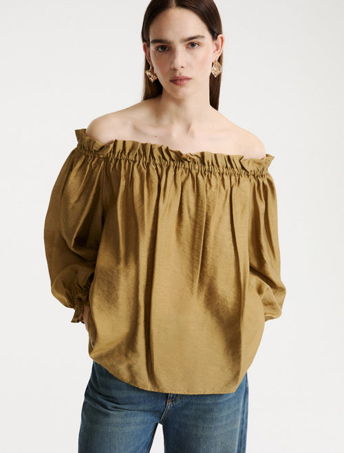 Blusa Marella in georgette con elastico (Mod. MLLMERINGA)