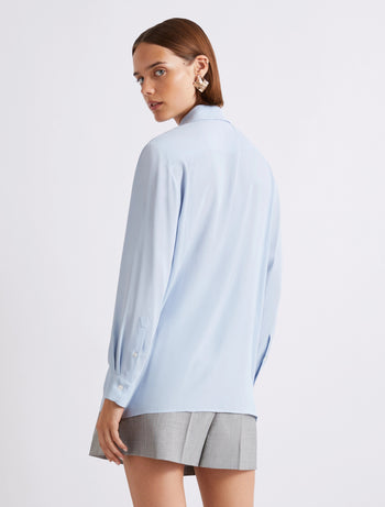 Camicia Marella misto seta con fusciacca a fiore sul collo (MLLCALCA) - 4