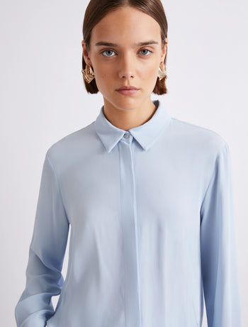 Camicia Marella misto seta con fusciacca a fiore sul collo (MLLCALCA) - 5