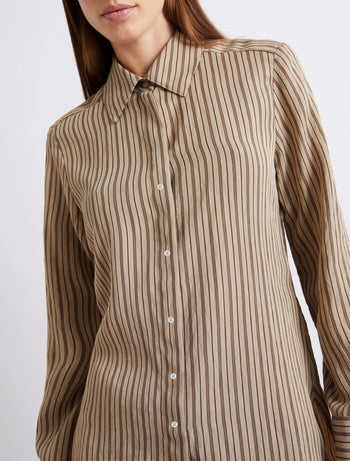 Camicia a righe Marella in viscosa (Mod. MLLFOLK) - 5