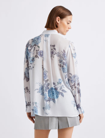 Camicia Marella in Georgette con rouche e stampa macula (Mod. MLLCANAPA) - 4