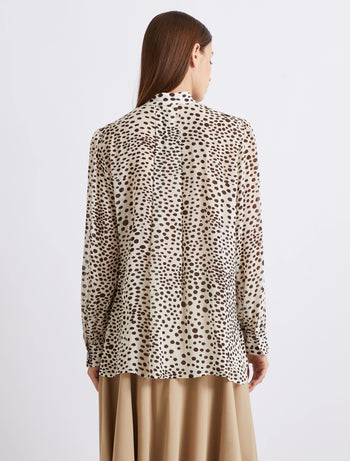 Camicia Marella in Georgette con rouche e stampa macula (Mod. MLLCANAPA) - 4