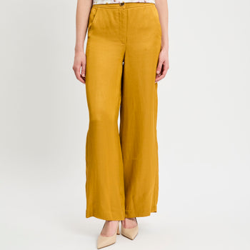 Pantalone a palazzo Marella in viscosa misto lino (Mod. MLLIDONEO) - 8