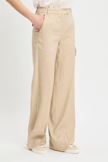 Pantalone a palazzo Marella in chevron di lino e viscosa (Mod. MLLODINO) - 4
