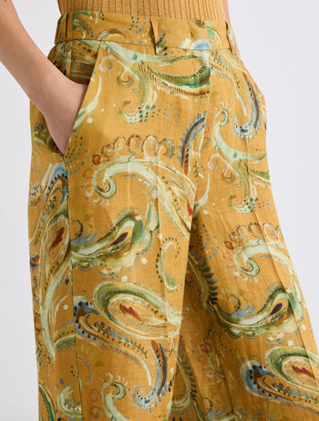 Pantalone Marella in lino con stampa motivo floreale (Mod. MLLDOMINO) - 5