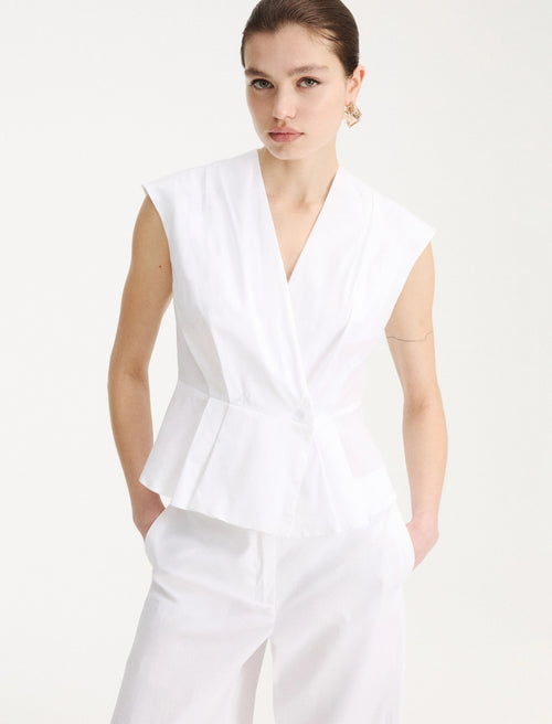 Top smanicato Marella in popeline di cotone (Mod. MLLBAZAR)