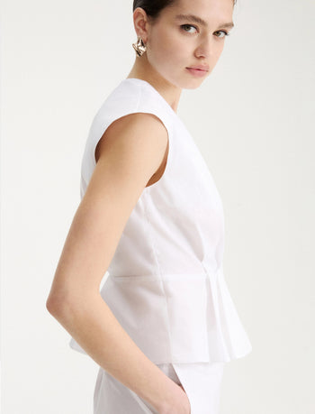 Top smanicato Marella in popeline di cotone (Mod. MLLBAZAR) - 5